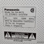 Panasonic SA-AK75 - Štítek samotné HiFi věže