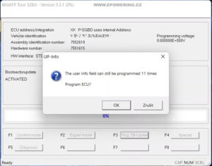 BMW E46 Změna VIN v ECU - Informace o počtu flashování