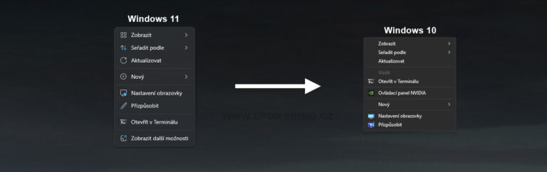 Windows 11 - Staré menu při pravém kliknutí myši